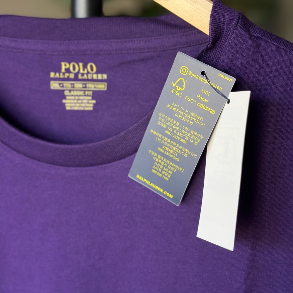 XXL Classic Fit Polo Ralph Lauren Royal Purple, Green Short Sleeve Tee Shirt - Picture 5 of 6